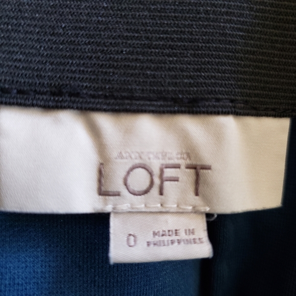 LOFT Ann Taylor Teal Black Lace Skirt Size 0 Romantic Goth - Picture 6 of 7